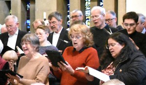 Choir singing at rehearsal